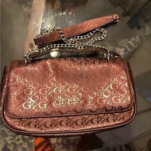 Guess Women's Metallic Purple Crossbody Bag